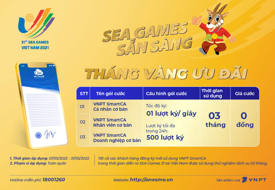 SEA Games sẵn sàng- Tháng vàng ưu đãi SmartCA